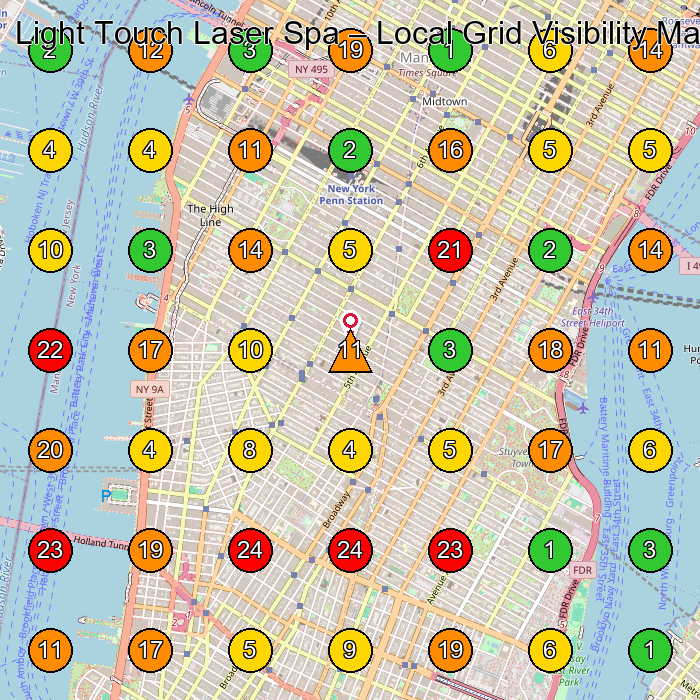 Light Touch Laser Spa Laser Hair Removal Service GeoGrid ranking map for New York NY